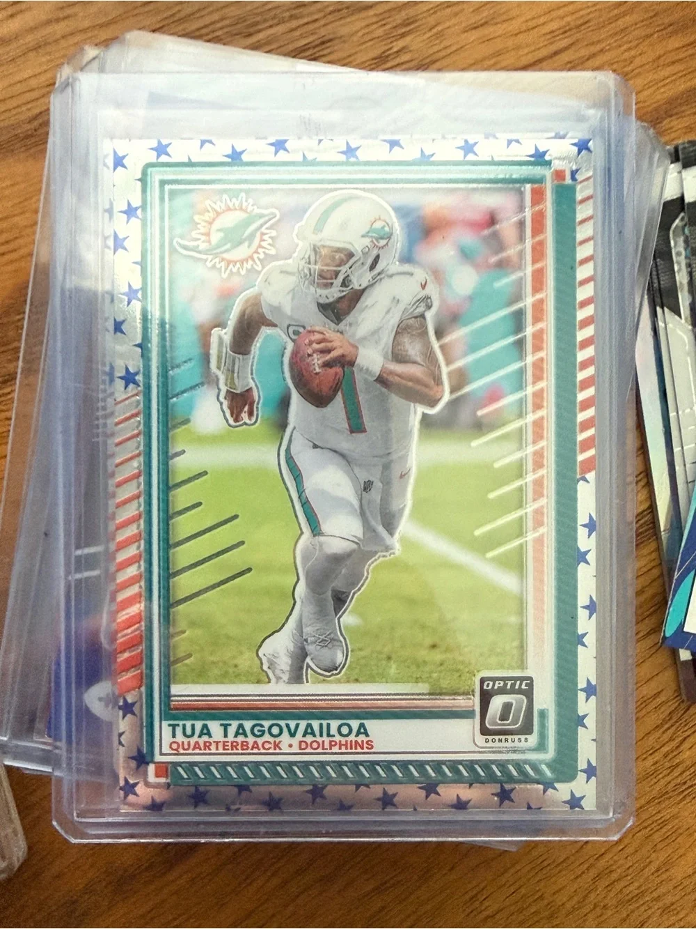 Donruss Optic Tua Tagovailoa Miami Dolphins Football Trading Card - White/Teal